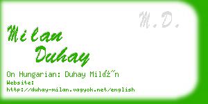 milan duhay business card